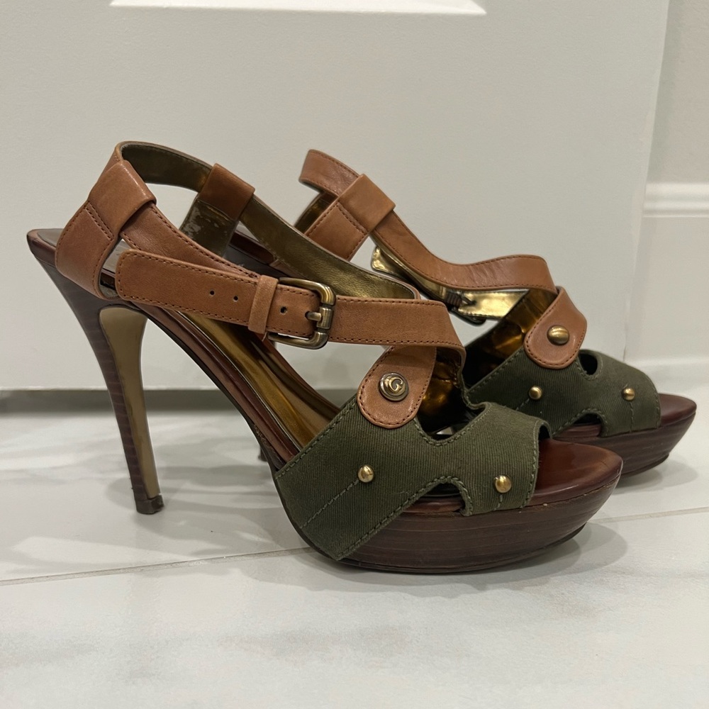 Guess Open Toe Platform Heels
